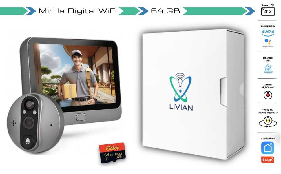 Mirilla Digital para Puerta Wifi Livian